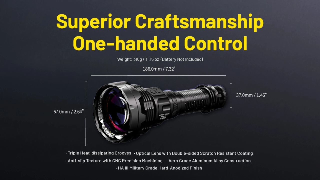 Nitecore P40 Ultra-Long Throw Flashlight (2000 Lumens)