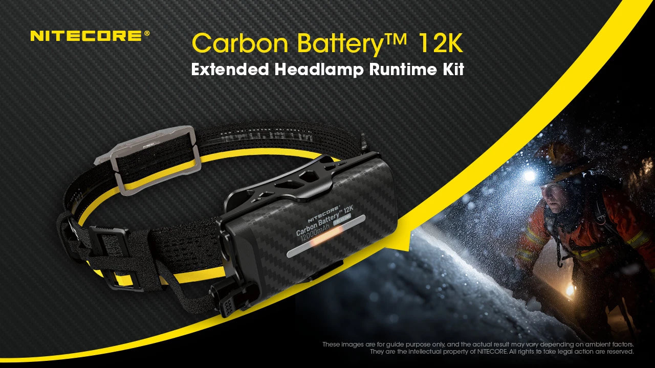 Nitecore Carbon Battery 12K Extended Headlamp Runtime Kit