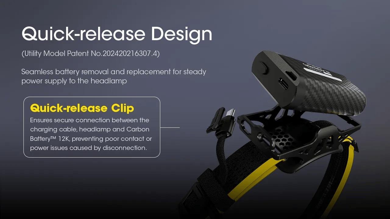 Nitecore Carbon Battery 12K Extended Headlamp Runtime Kit