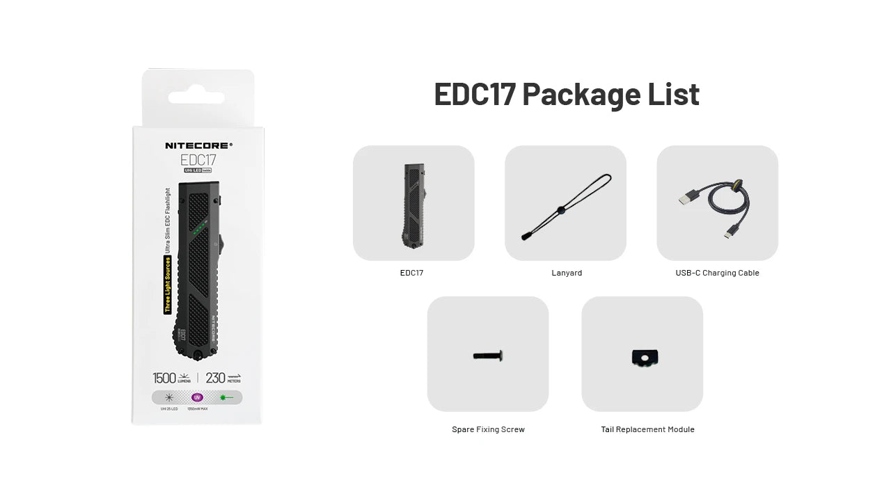 Nitecore EDC17 EDC Rechargeable Flashlight (1500 Lumens)