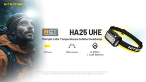 Nitecore HA25 UHE MCT AAA Headlamp (800 Lumens)