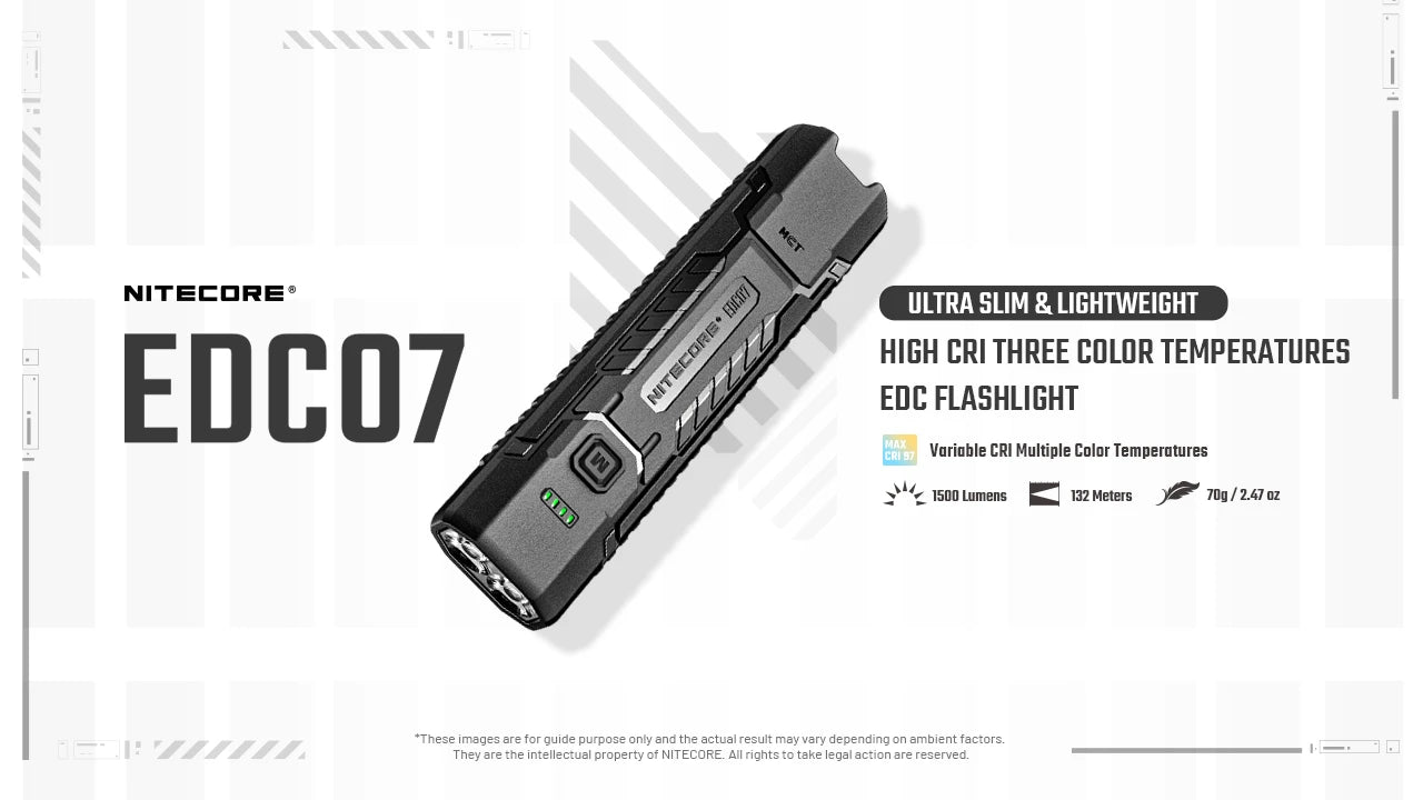 Nitecore EDC07 UHE LED MCT EDC Flashlight (1500 Lumens) (2 Versions)