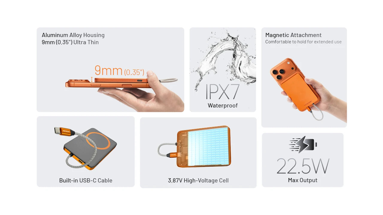 Nitecore Pocket 5 Magnetic Built-In USB-C Power Bank (3 Versions)