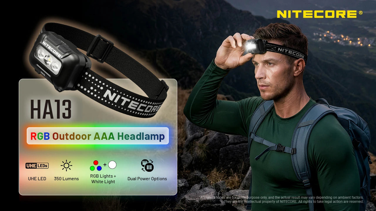 Nitecore HA13 RGB headlamp in use