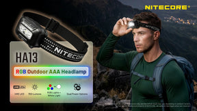 Nitecore HA13 RGB headlamp in use