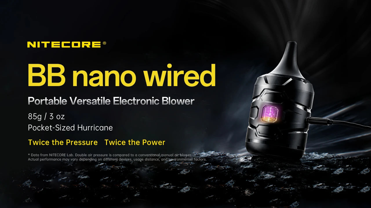 Nitecore BB Nano Wired blower in use