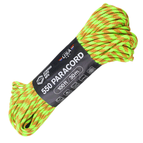 Atwood 550lbs Paracord 7 cores 100ft (Neon Sun)