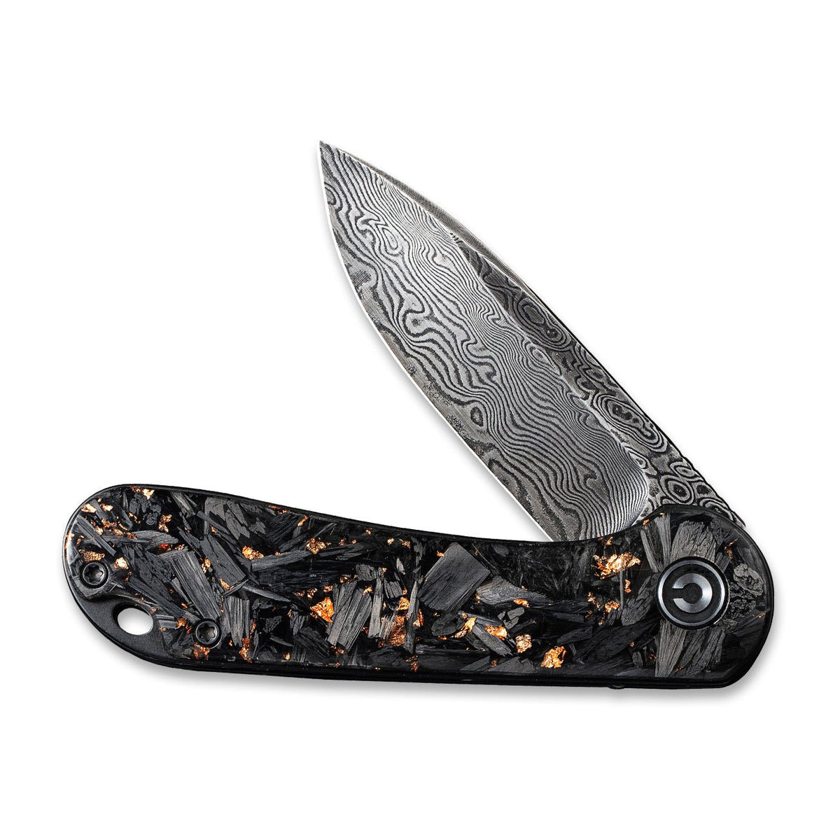 Civivi C907C-DS3 Elementum Folding Knife (Black/Copper Shredded CF Handle)