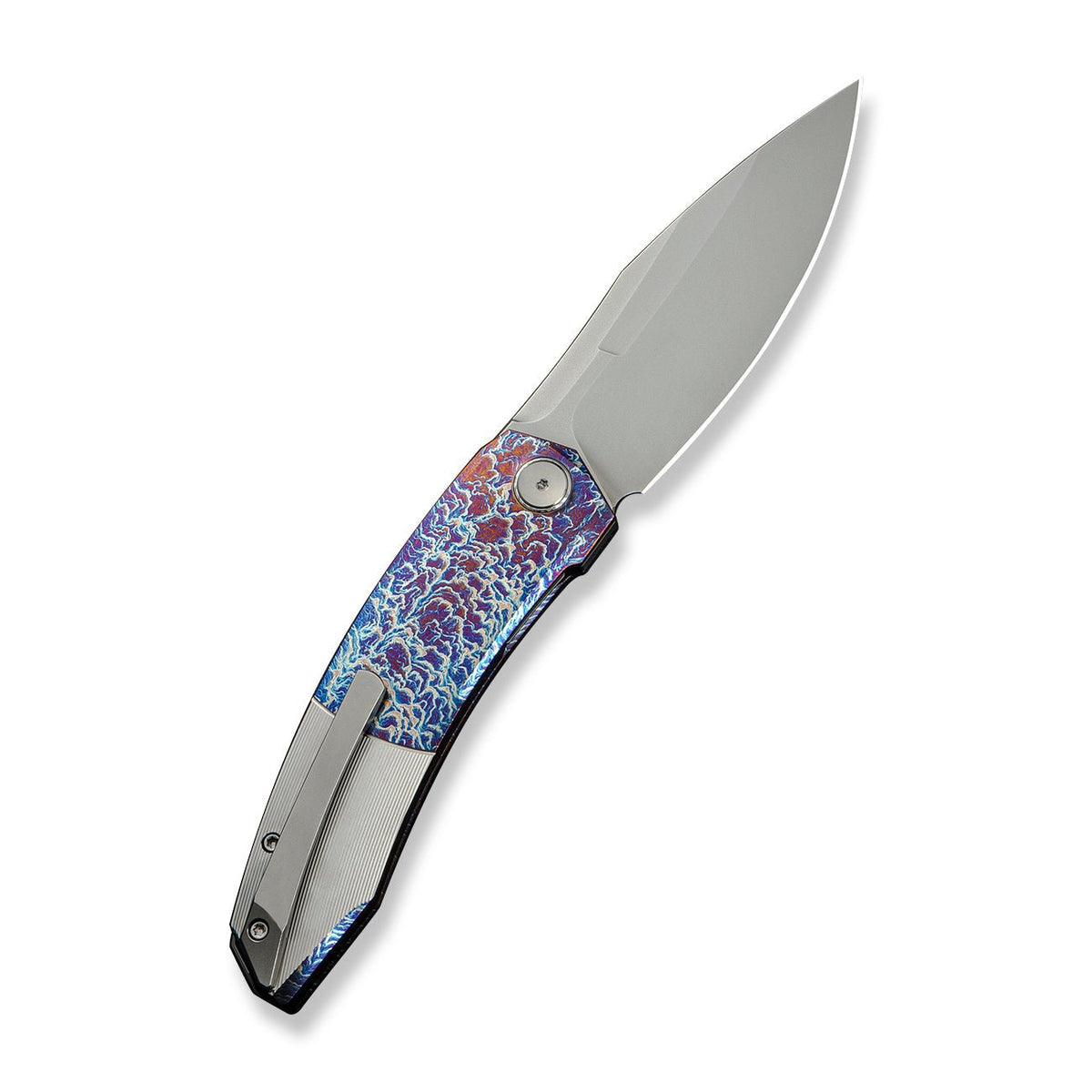 WE KNIFE WE23069B-4 Sine Wave (Flamed & Satin Machined Titanium Handle)