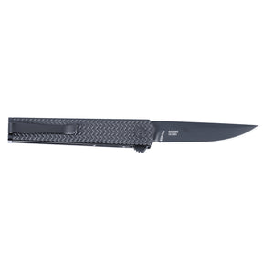CRKT 7081D2K CEO Microflipper Folding Knife (Black Textured Aluminum Handle)