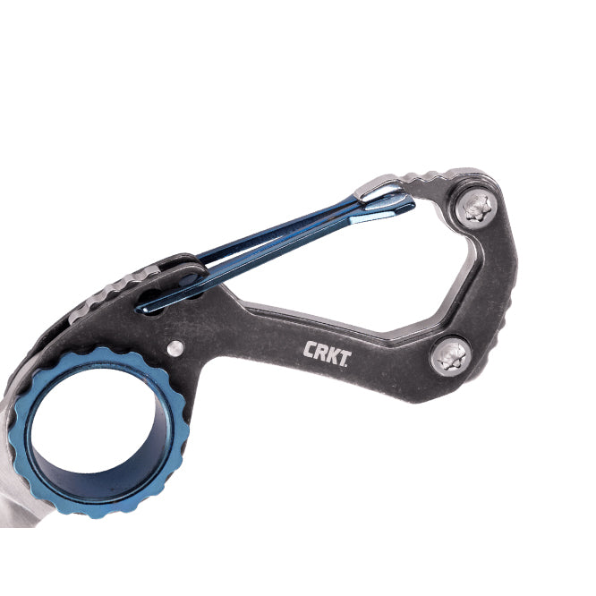 CRKT 9083 Compano Carabiner Folding Knife (Black Stonewashed Stainless Steel Handle)