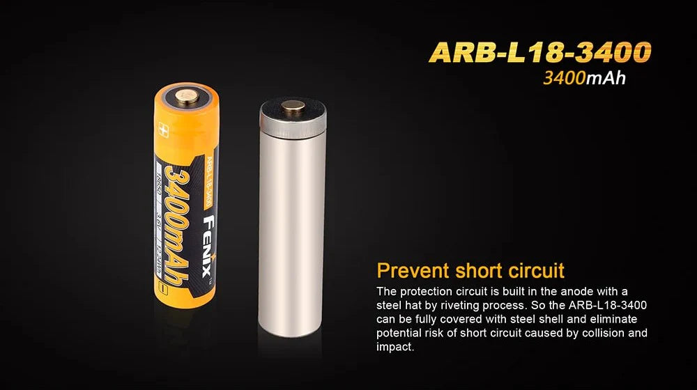 Fenix Battery 18650 3400mAh ARB-L18-3400 Rechargeable