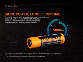 Fenix Battery 21700 5000mAh ARB-L21-5000 V2.0 Rechargeable