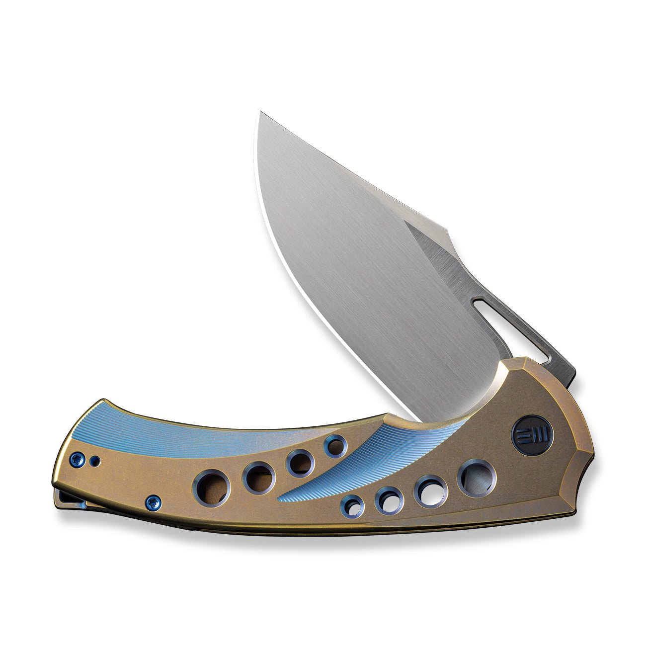 WE KNIFE WE23051-4 Swiftfin (Golden/ Blue Titanium Handle)