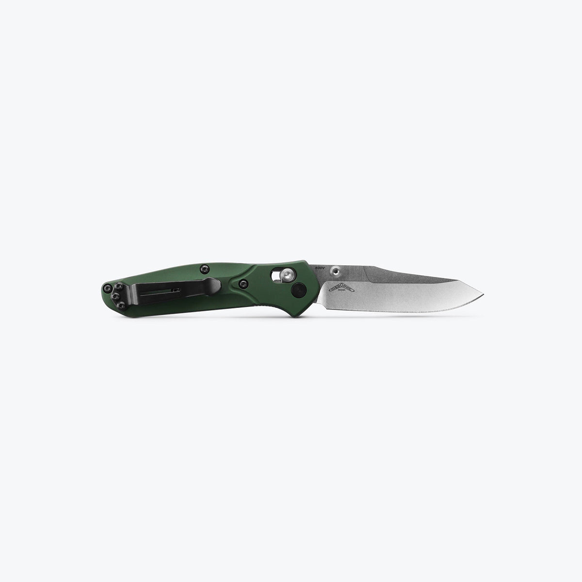 Benchmade 945 Mini Osborne Folding Knife (Green Aluminum Handle)
