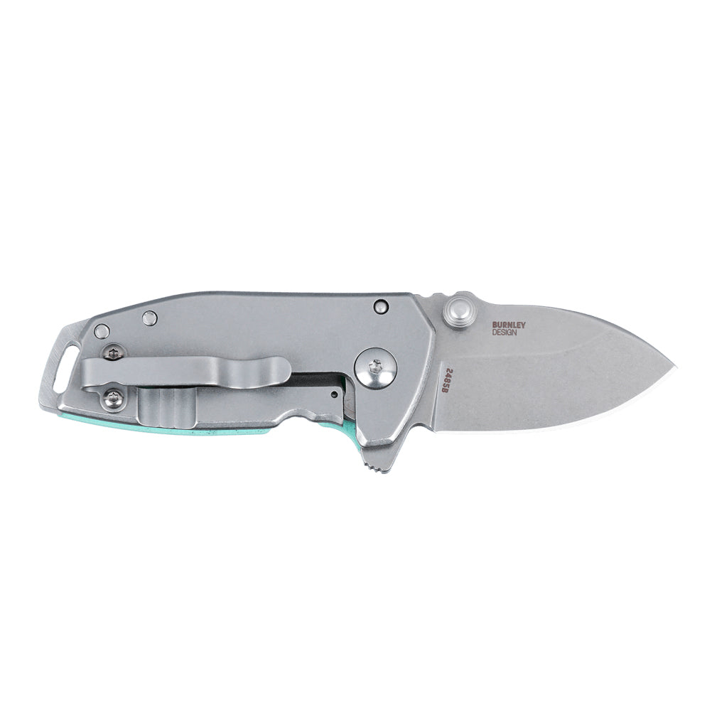 CRKT 2485B Squid Compact Folding Knife (Light Blue G10 and Stainless Steel Handle)