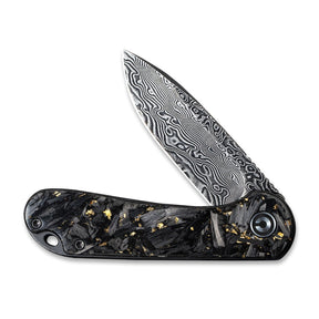 Civivi C907C-DS1 Elementum Folding Knife (Black/Golden Shredded CF Handle)