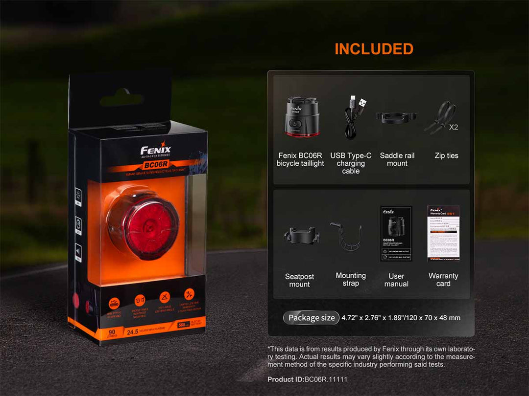 Fenix BC06R Smart Brake Sensing Rechargeable Bicycle Tail Light