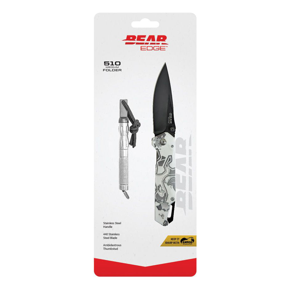 Bear & Son BC71835 Edge Framelock Pocket Knife Combo (White)