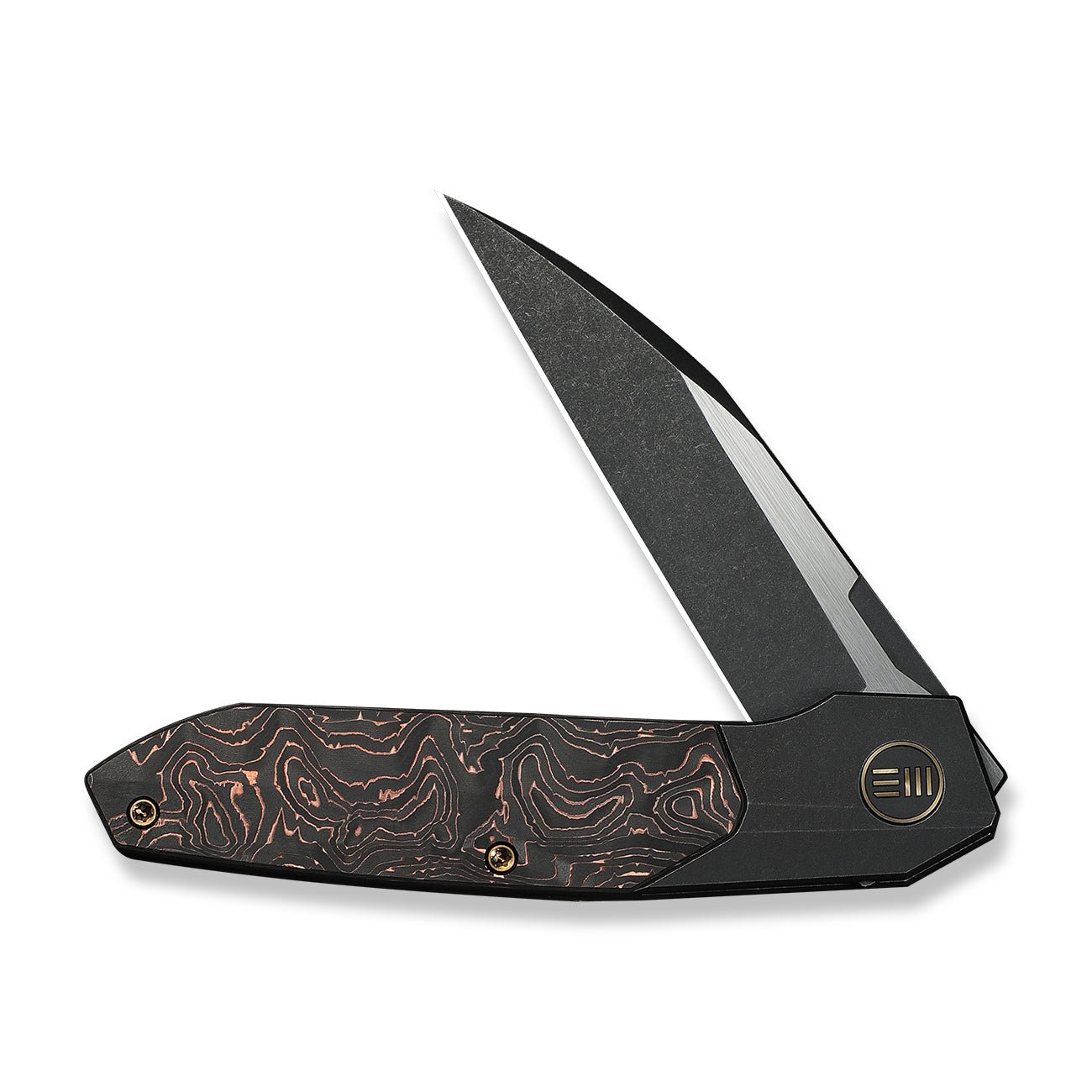 WE KNIFE WE24007-1 Brr15 (Black Ti Handle With Copper Foil CF Inlay)