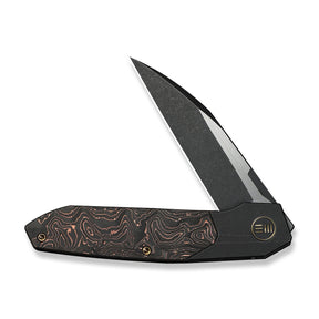 WE KNIFE WE24007-1 Brr15 (Black Ti Handle With Copper Foil CF Inlay)