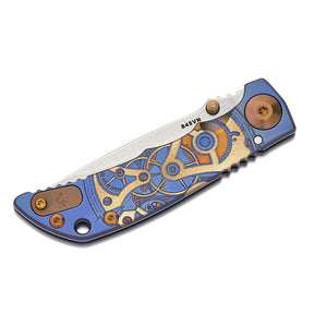 Spartan Harsey Folder 3.25 (Blue Watch Works Engraved Titanium Handle)