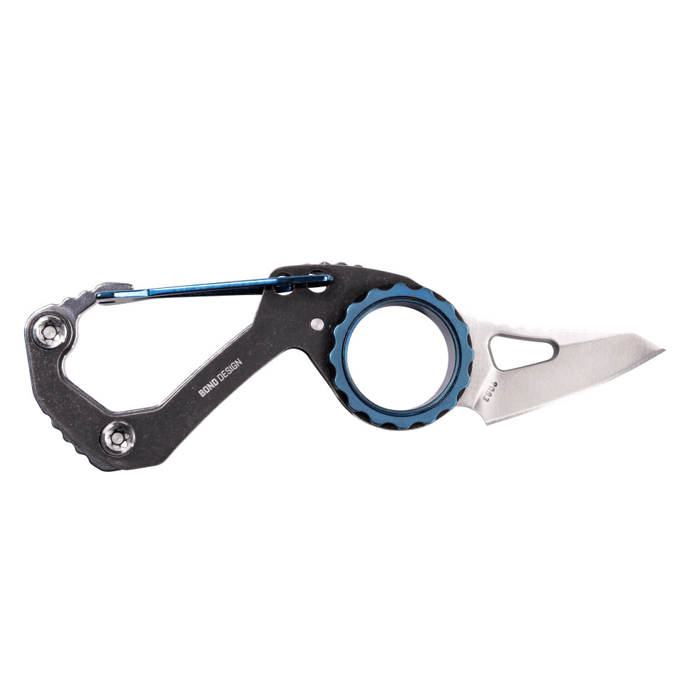 CRKT 9083 Compano Carabiner Folding Knife (Black Stonewashed Stainless Steel Handle)