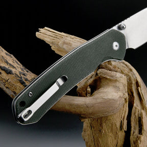 CJRB Pyrite Large (Green Micarta) Folding Knife