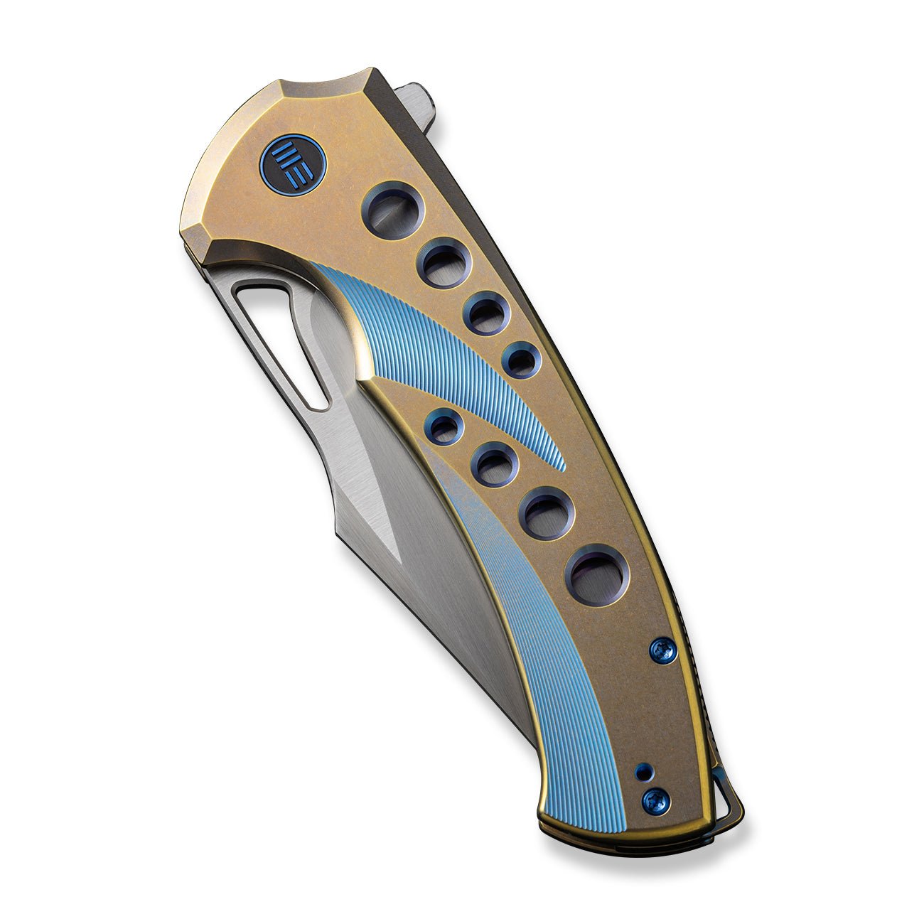 WE KNIFE WE23051-4 Swiftfin (Golden/ Blue Titanium Handle)