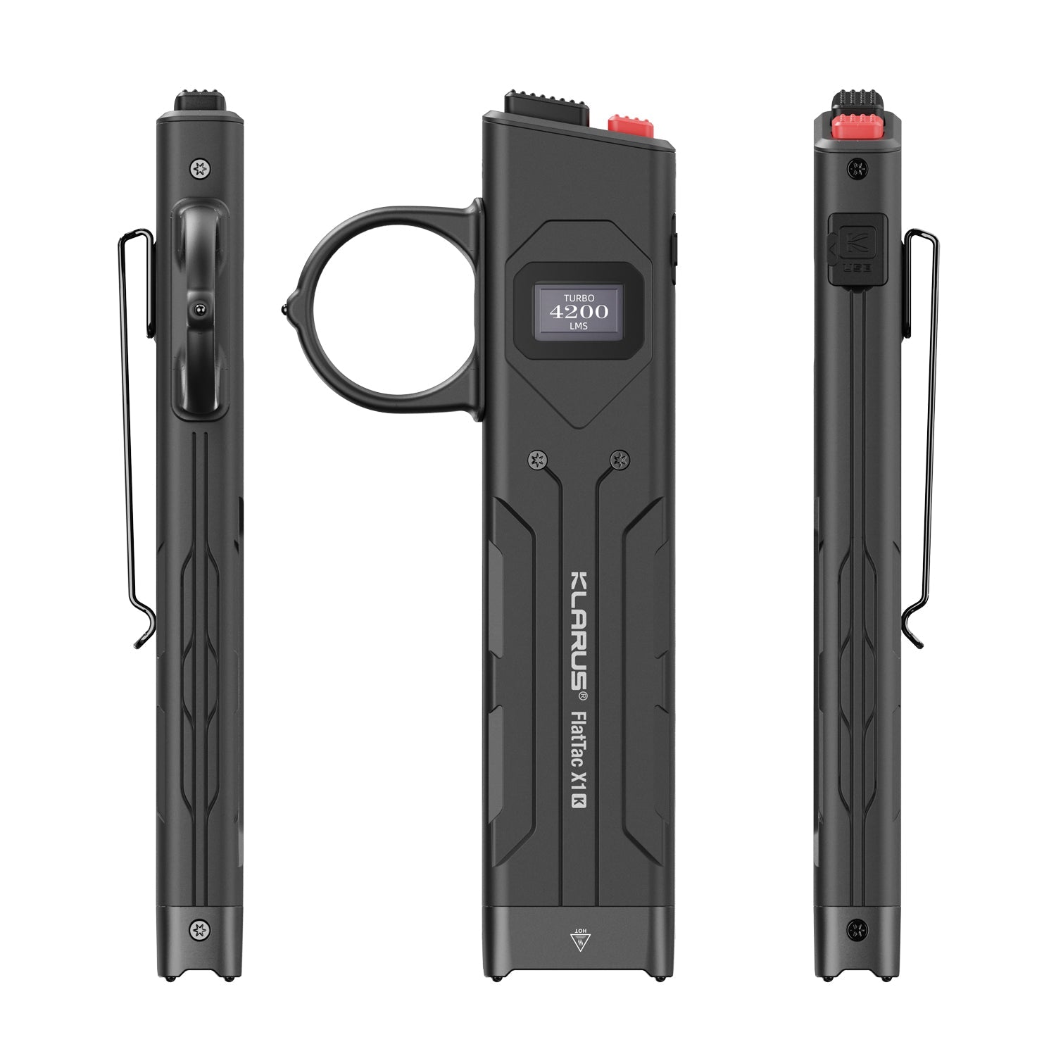 Klarus X1 tactical flashlight detail