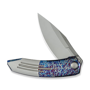 WE KNIFE WE23069B-4 Sine Wave (Flamed & Satin Machined Titanium Handle)