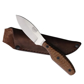ESEE Belt Knife MagnaCut Fixed Blade (Scalloped Brown Burlap Micarta Handle)