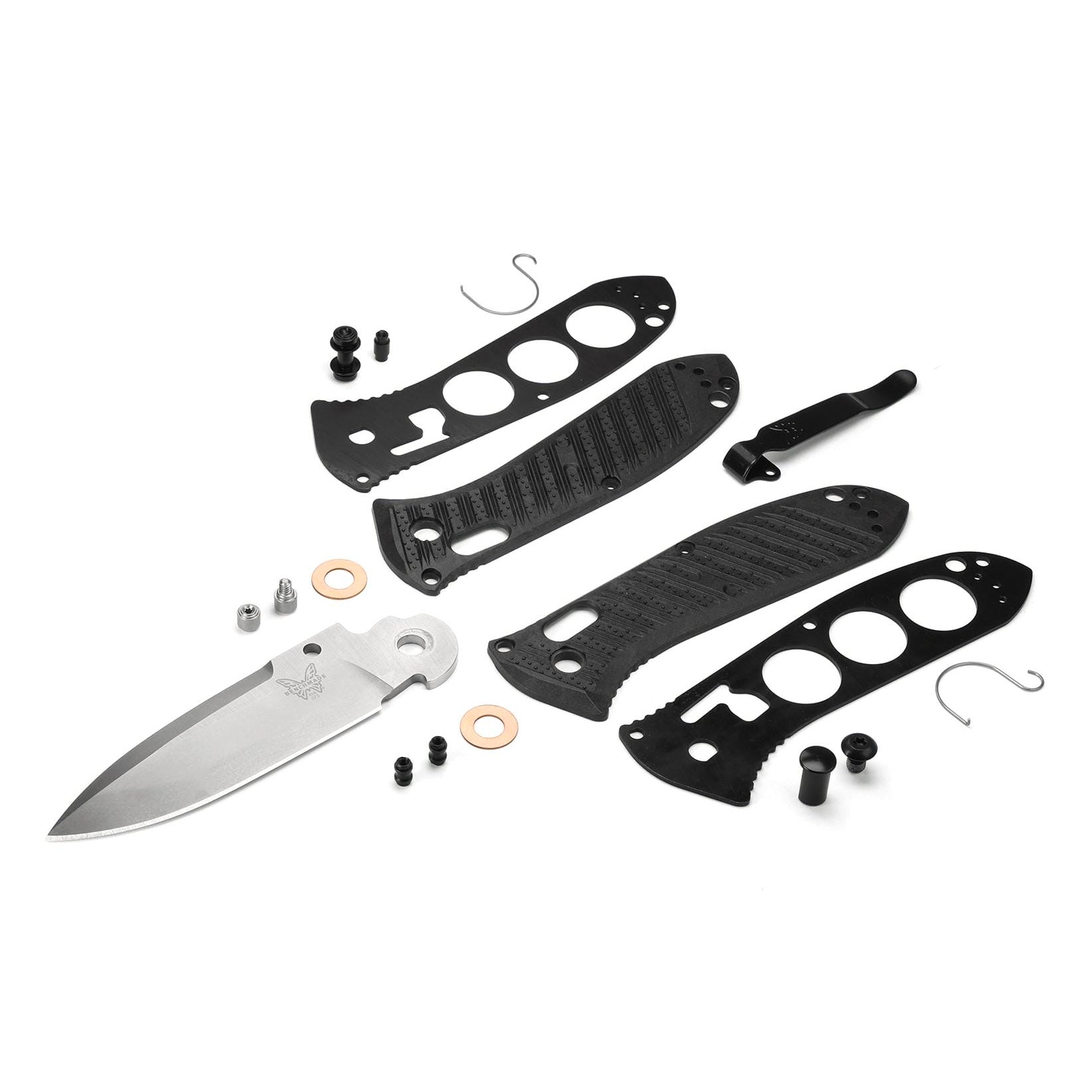 Benchmade 575-1 Mini Presidio II Folding Knife (Milled Black CF-Elite Handle)
