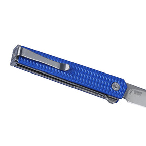 CRKT 7083 CEO Microflipper Folding Knife (Textured Blue Aluminum Handle)