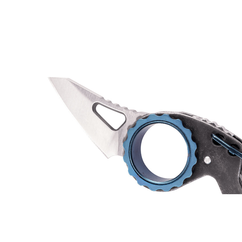 CRKT 9083 Compano Carabiner Folding Knife (Black Stonewashed Stainless Steel Handle)