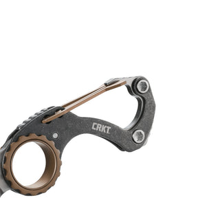 CRKT 9082 Compano Carabiner Folding Knife (Black Stonewashed Stainless Steel Handle)