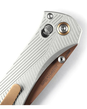 Benchmade 710FE-24 Seven | Ten Folding Knife (Gray Machined Aluminum Handle)