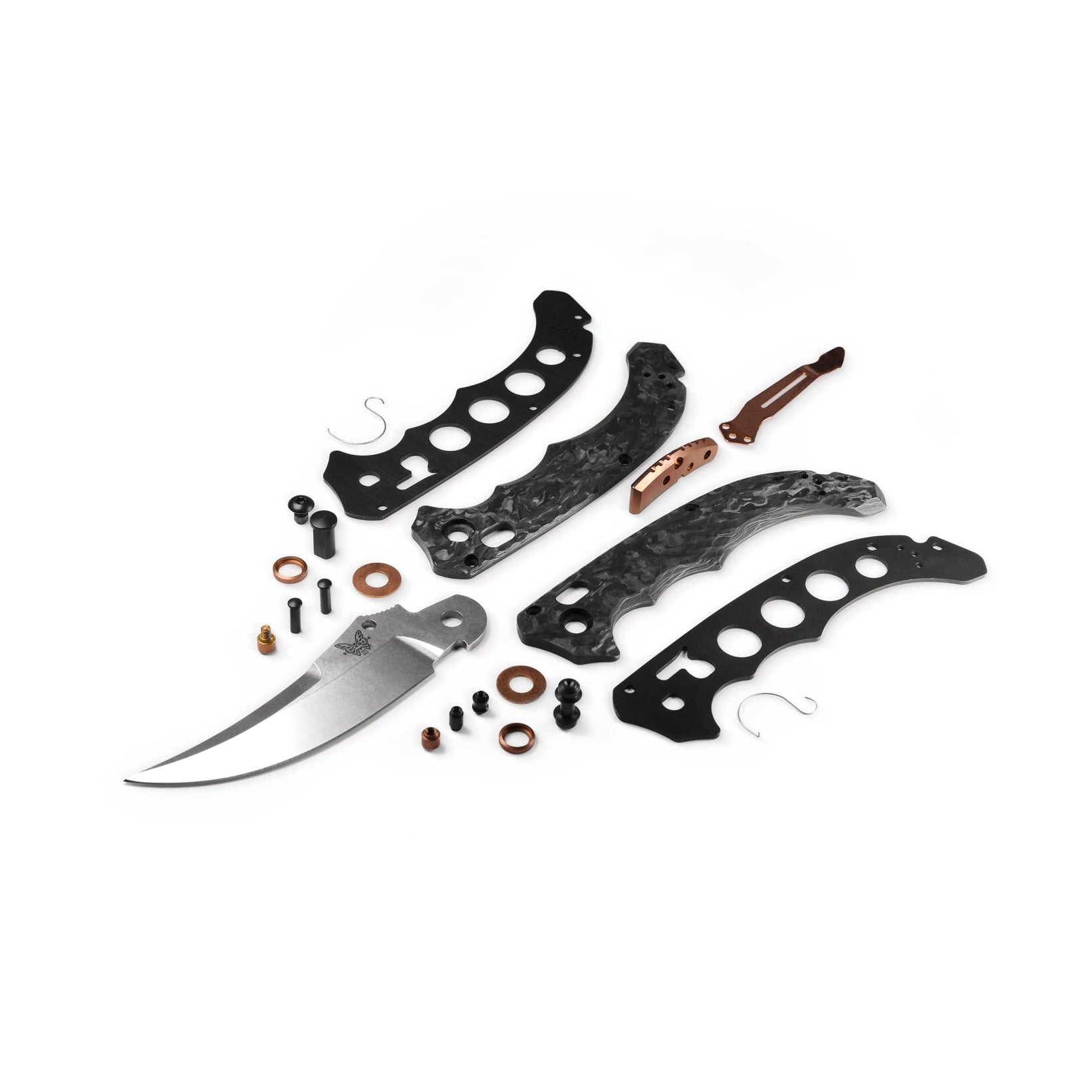 Benchmade 865-02 Mini Bedlam Folding Knife (Marbled Carbon Fiber Handle)