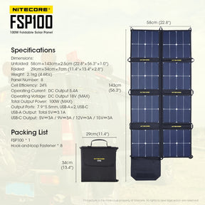 Nitecore FSP100 100W Foldable Solar Panel