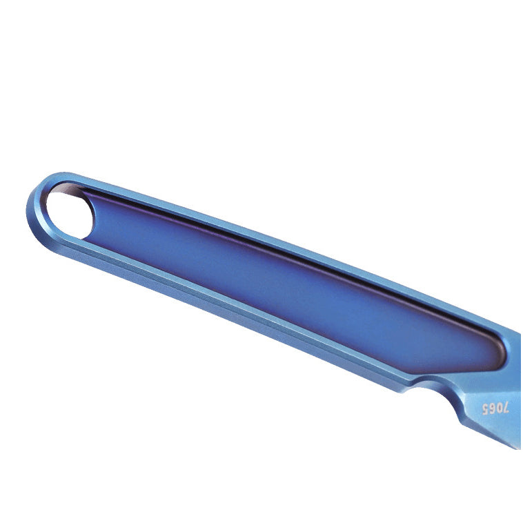 CRKT 7065 HangTi Fixed Blade (One Piece Blue Titanium Construction)