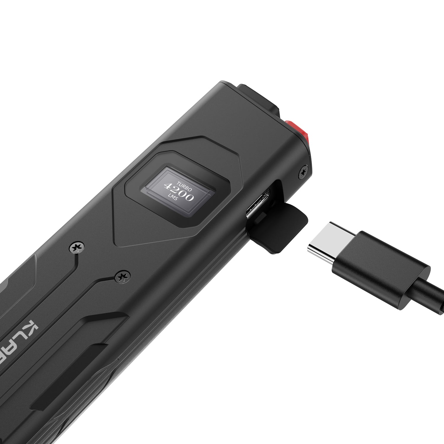 Klarus X1 flashlight in hand