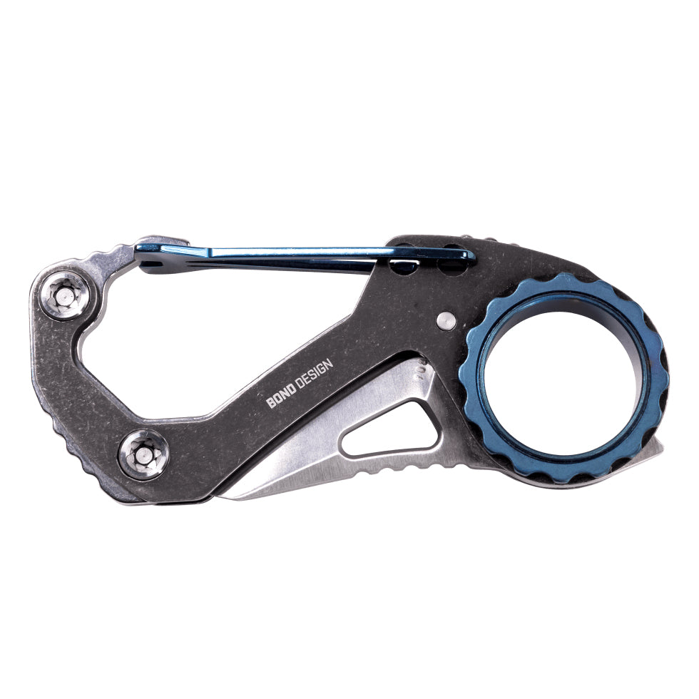 CRKT 9083 Compano Carabiner Folding Knife (Black Stonewashed Stainless Steel Handle)