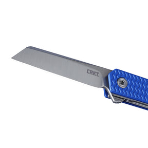 CRKT 7083 CEO Microflipper Folding Knife (Textured Blue Aluminum Handle)
