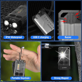 Boruit V10 UV Rechargeable Flashlight (1000 Lumens) (Black)