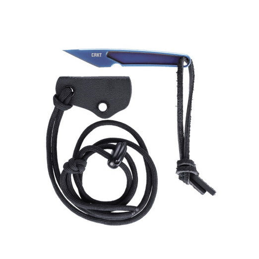 CRKT 7065 HangTi Fixed Blade (One Piece Blue Titanium Construction)