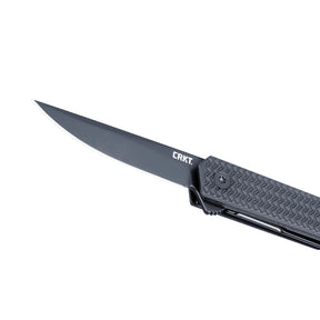CRKT 7081D2K CEO Microflipper Folding Knife (Black Textured Aluminum Handle)