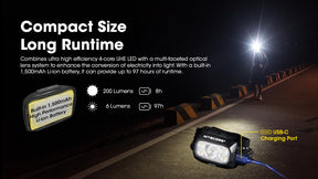 Nitecore NU30 Rechargeable Headlamp (500 Lumens)