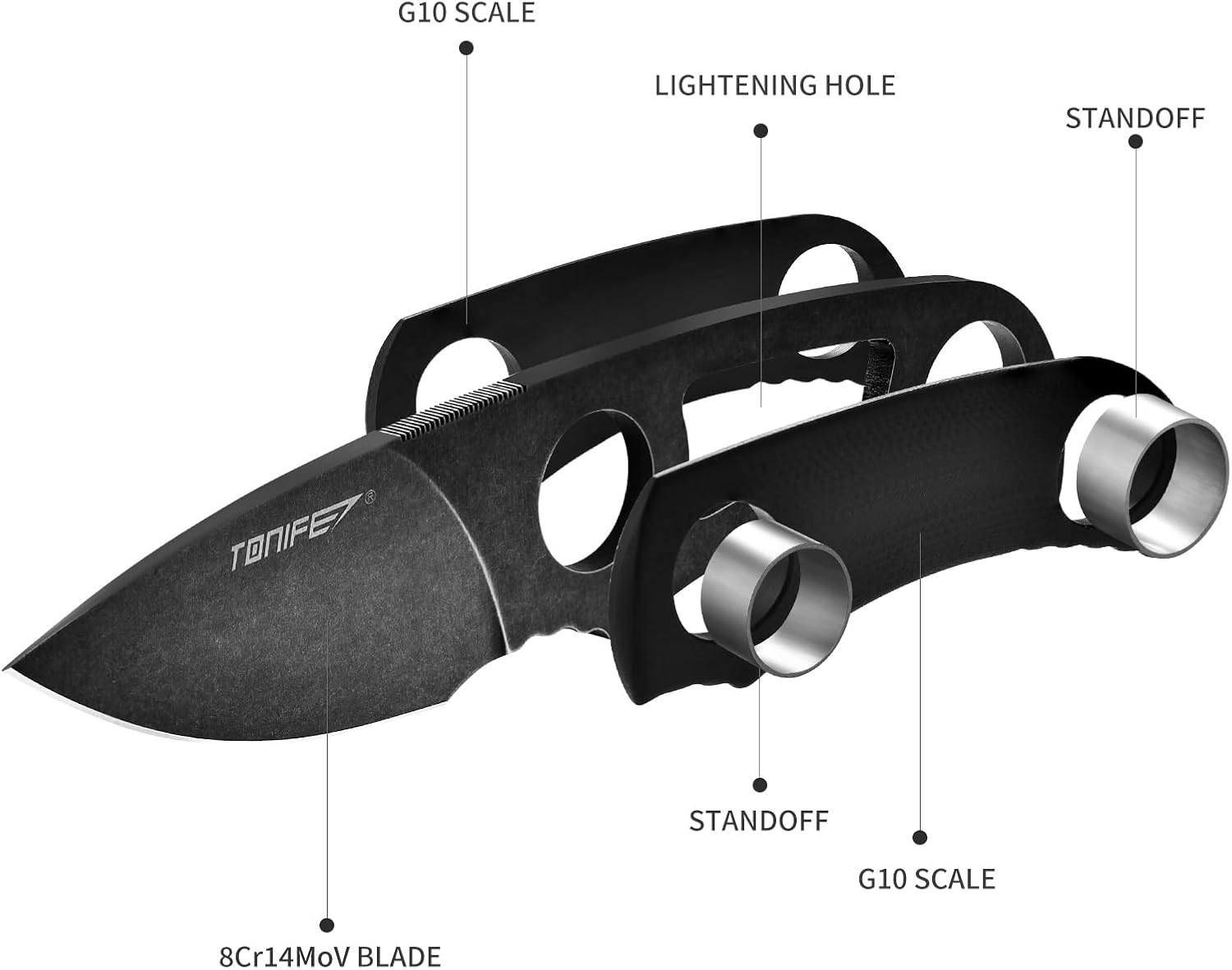 Tonife HKT2021BK-BSW Runer Fixed Blade (Black G10 Handle)