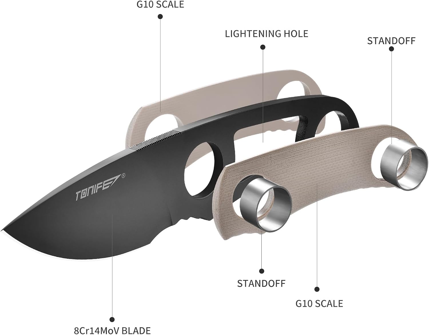 Tonife HKT2021WS-GT Runer Fixed Blade (Warm Sand G10 Handle)