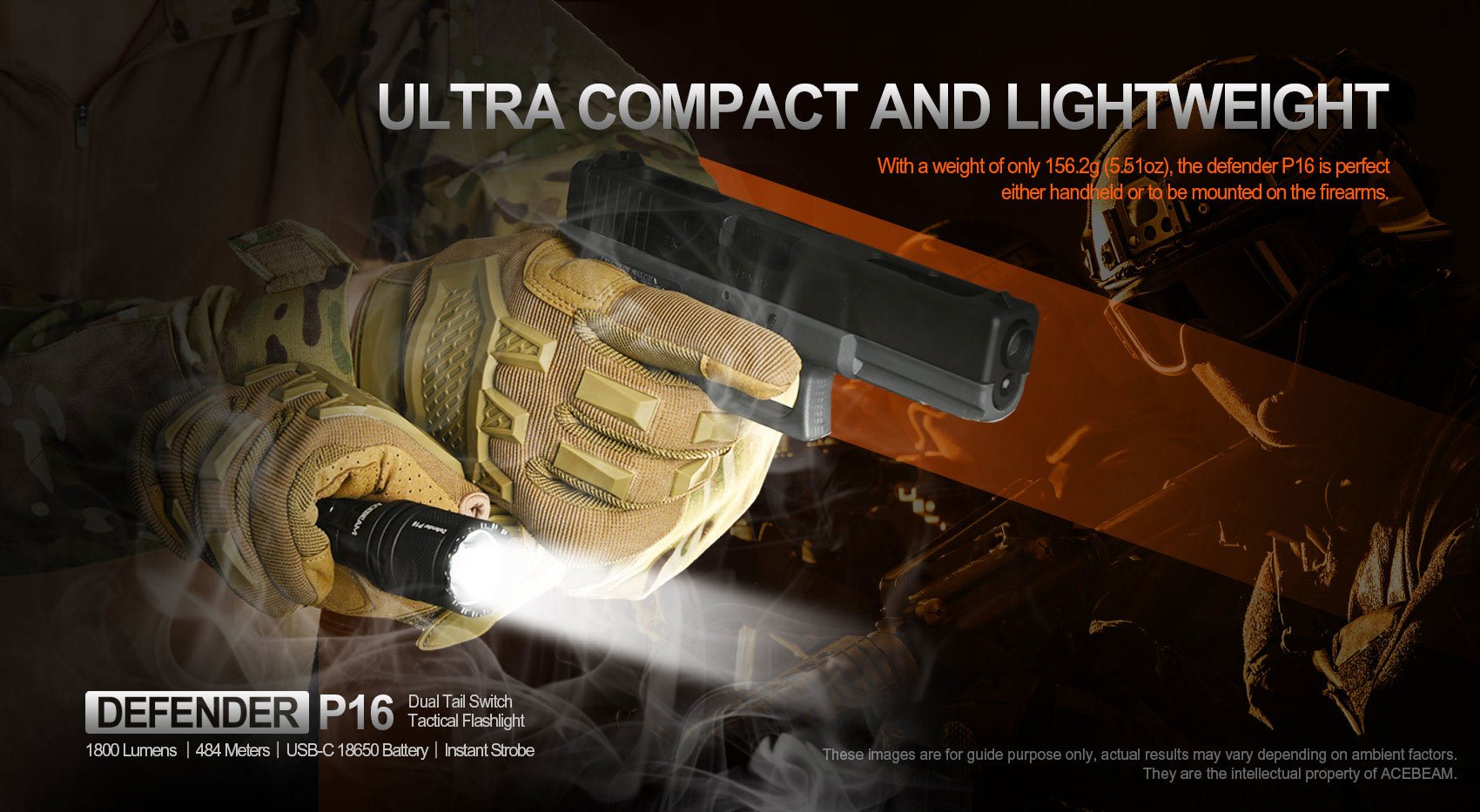 Acebeam P16 Tactical Flashlight (1800 Lumens)